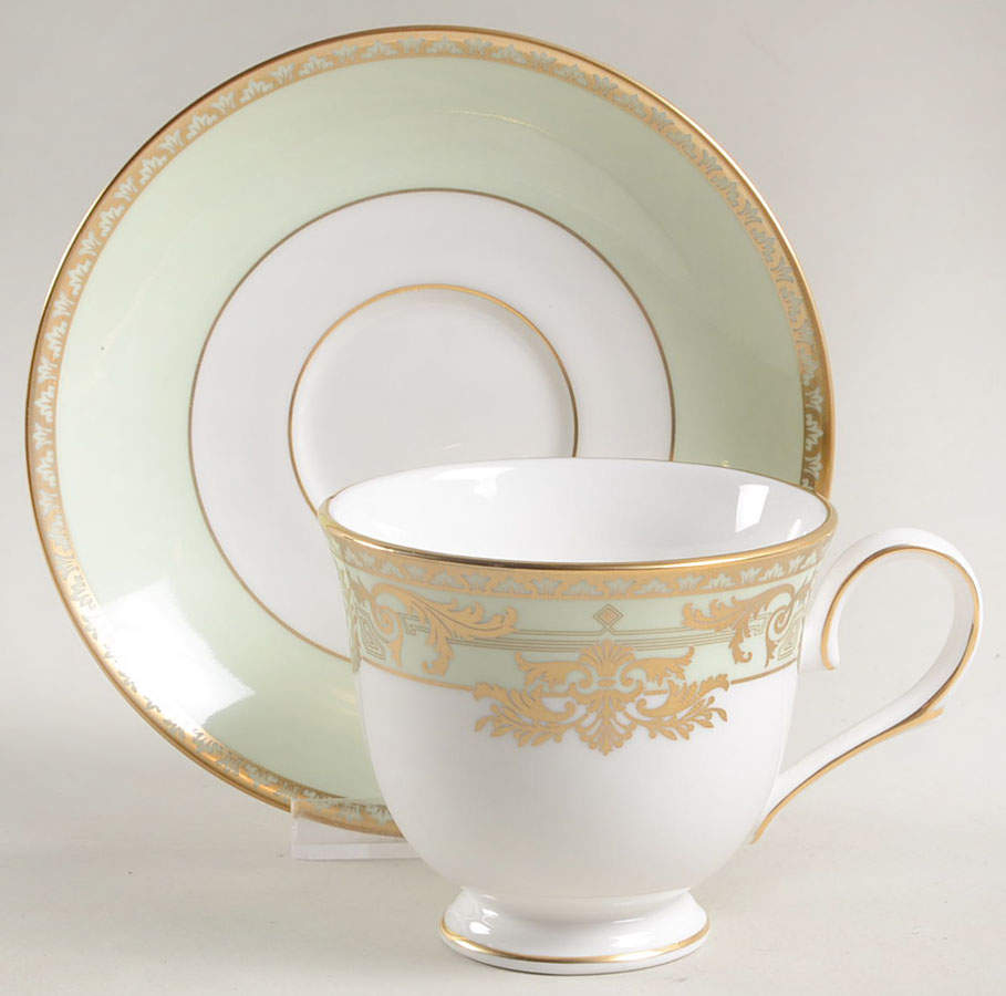 Rococo Leaf Footed Cup & Saucer Set by Lenox-1
