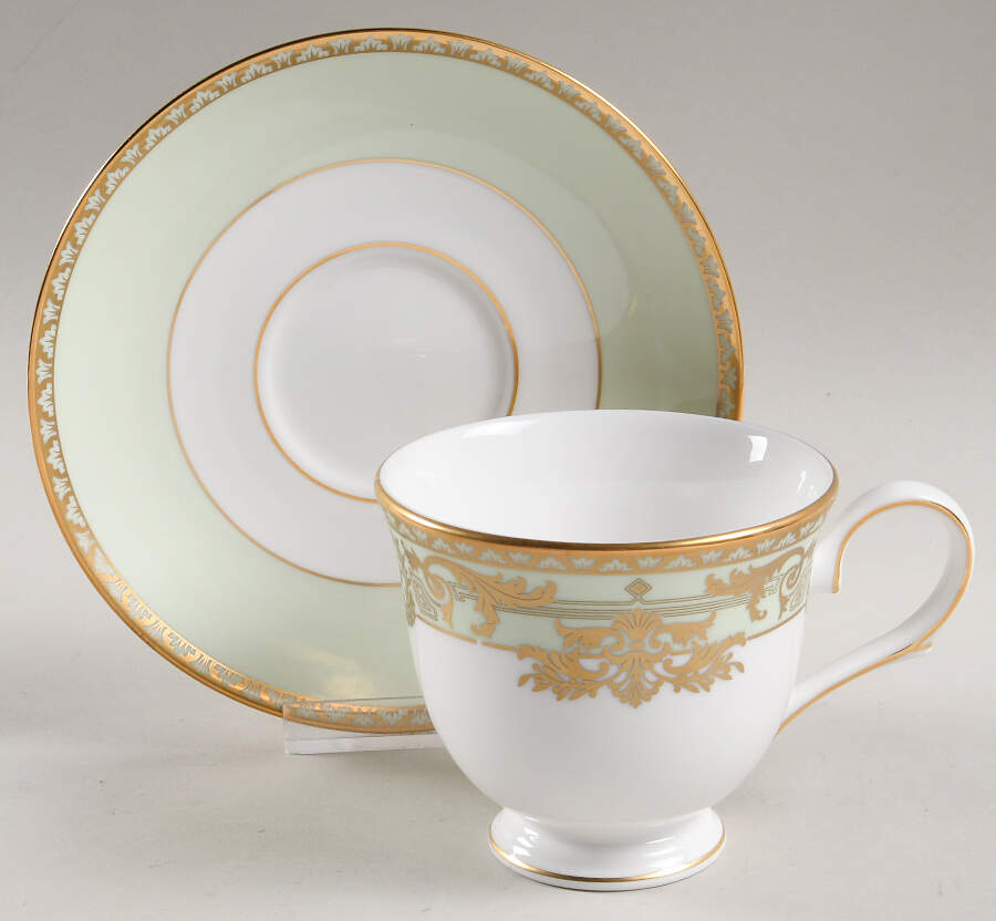 Rococo Leaf Footed Cup & Saucer Set by Lenox-1