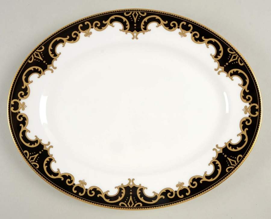 Baroque Night 13" Oval Serving Platter by Lenox-1
