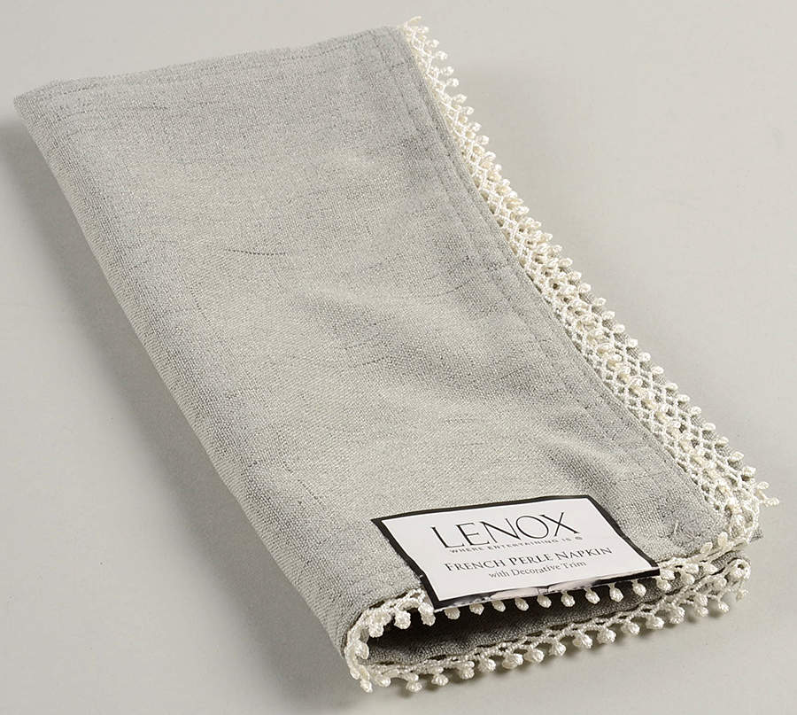French Perle Grey Cloth Napkin by Lenox-1