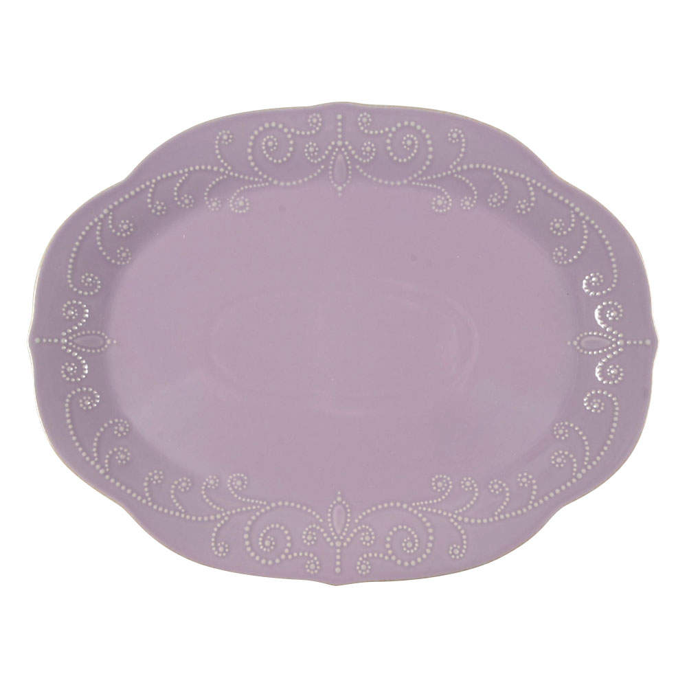 French Perle Violet 16" Oval Serving Platter by Lenox-1