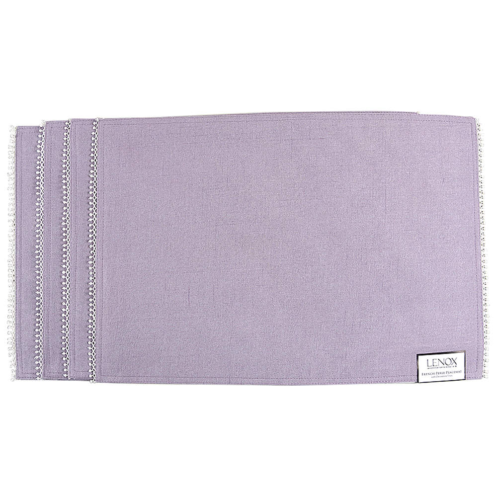 French Perle Violet Cloth Placemat - Set of 4 by Lenox-1