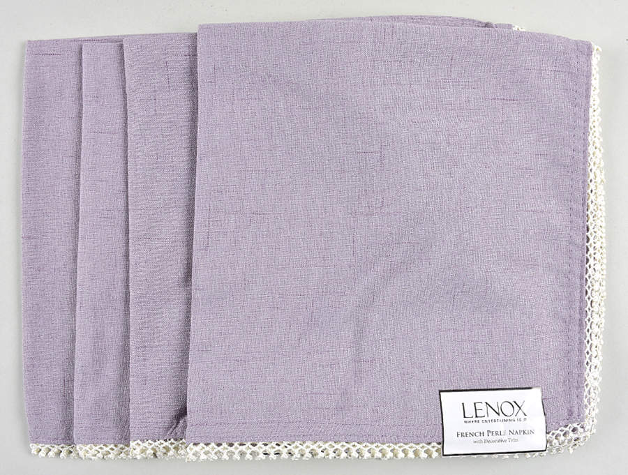French Perle Violet Cloth Napkin - Set of 4 by Lenox-1