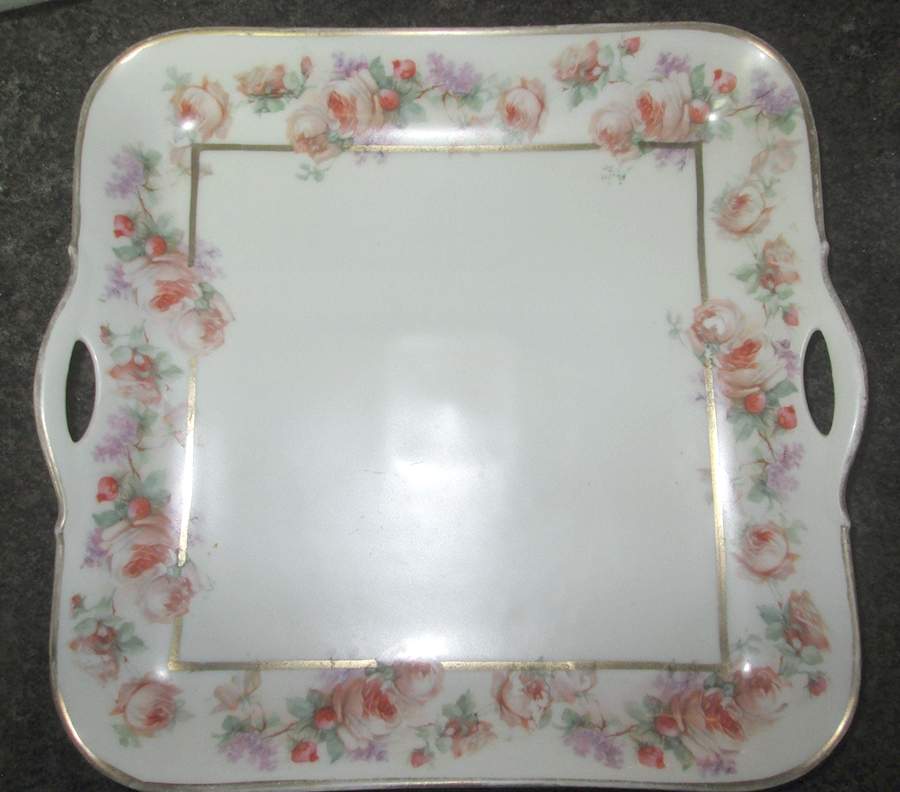 LDB17 Square Handled Cake Plate by Leon D Bloch-1