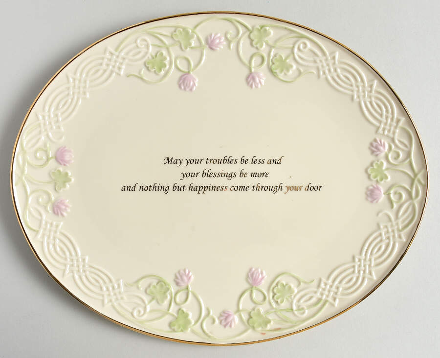 Shamrock Wishes 12" Oval Tray by Lenox-1