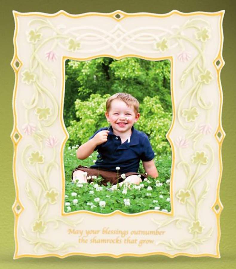 Shamrock Wishes Frame-Holds 4" X 6" by Lenox-1