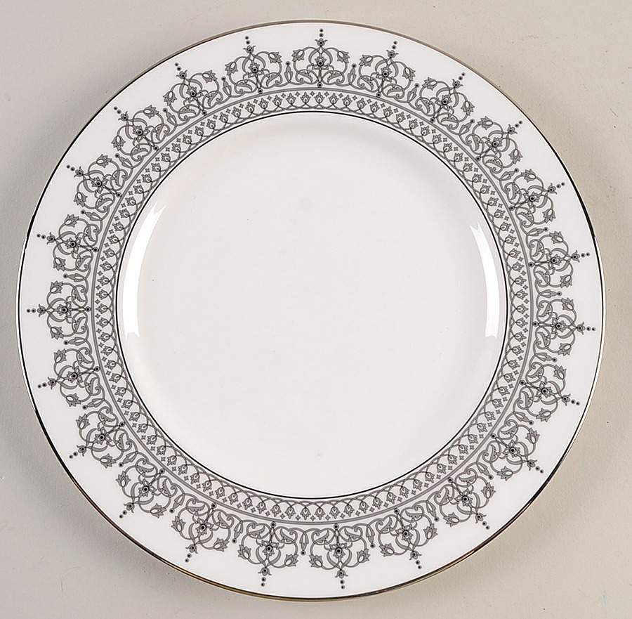 Jeweled Saree Platinum Accent Luncheon Plate by Lenox-1