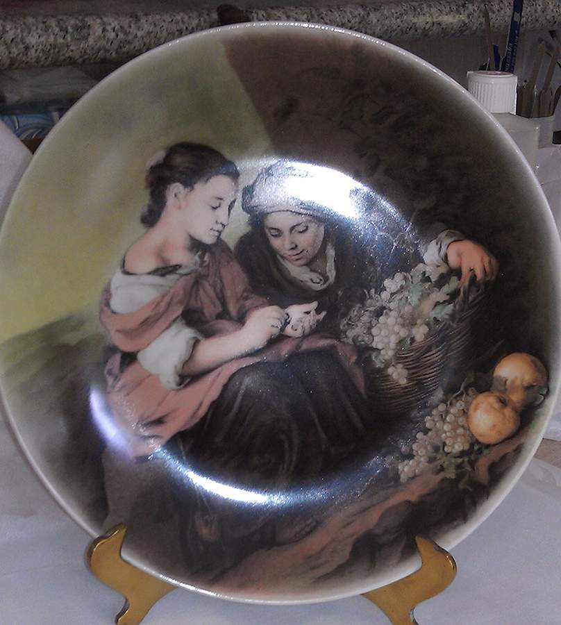 Les Enfants Aux Raisins Dinner Plate by Limoges-French-1