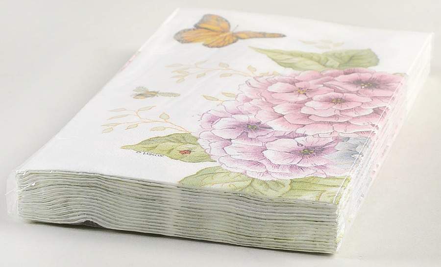 Butterfly Meadow Hydrangea Package of Paper Guest Dinner Napkins by Lenox-1
