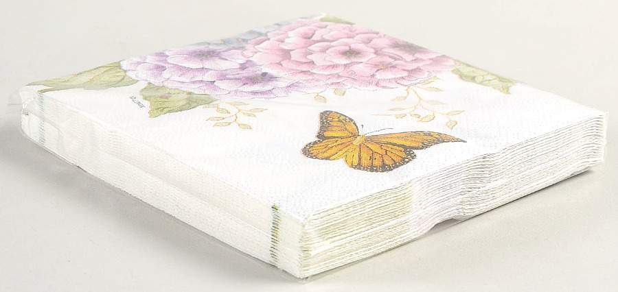 Butterfly Meadow Hydrangea Package of Paper Beverage Napkins by Lenox-1