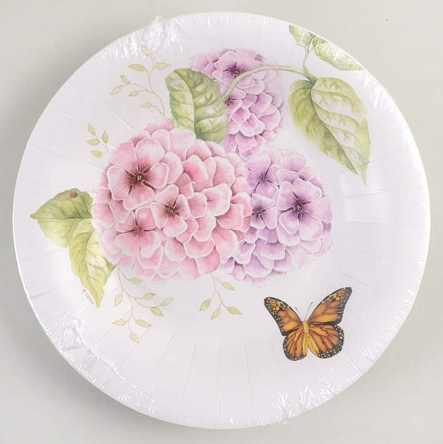 Butterfly Meadow Hydrangea (Pack of 8) Paper Luncheon/Dessert Plates by Lenox-1