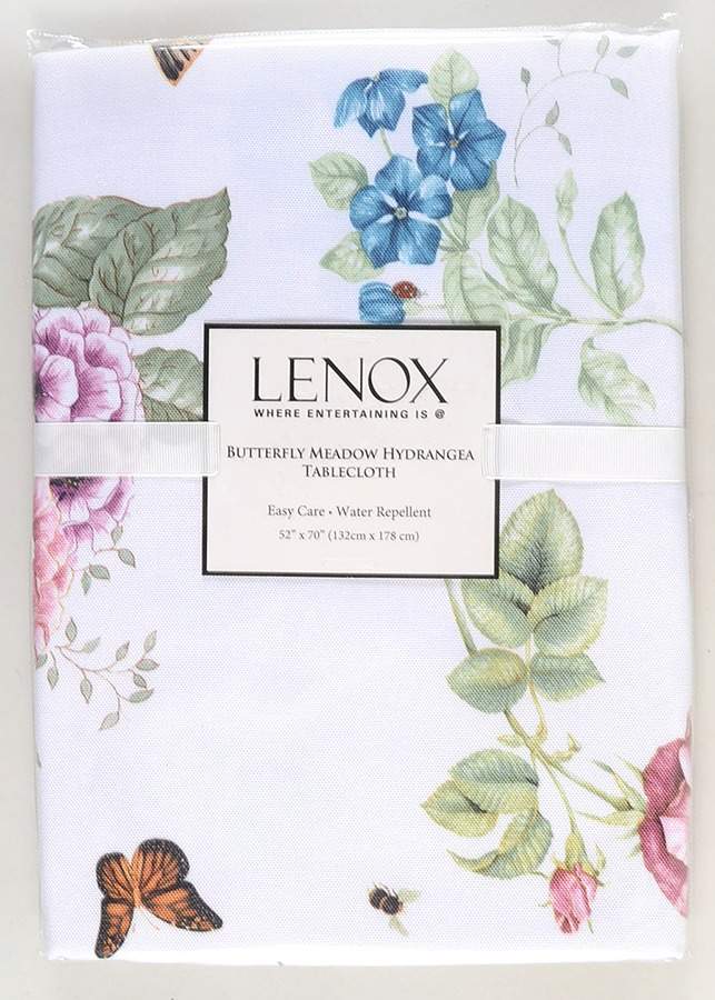 Butterfly Meadow Hydrangea 52" x 70" Oblong Tablecloth by Lenox-1