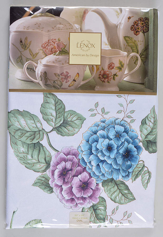 Butterfly Meadow Hydrangea 60" X 84" Oblong Tablecloth by Lenox-1