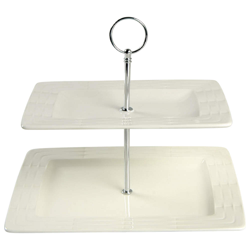 Entertain 365 2 Tiered Serving Tray (Dinner & Salad Plate) by Lenox-1