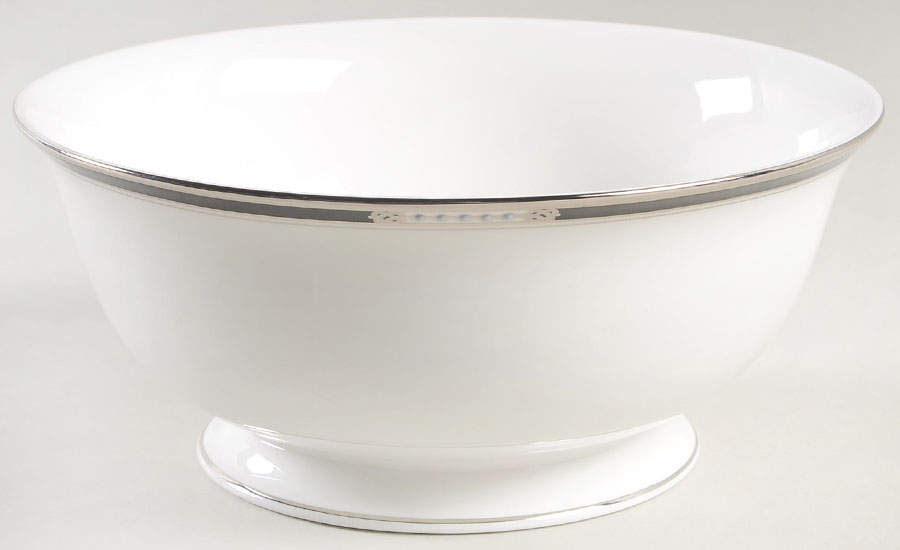 Hancock Platinum White 8" Round Serving Bowl by Lenox-1