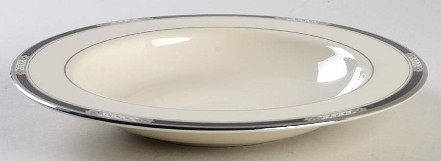 Hancock Platinum White Large Rim Soup Bowl by Lenox-1