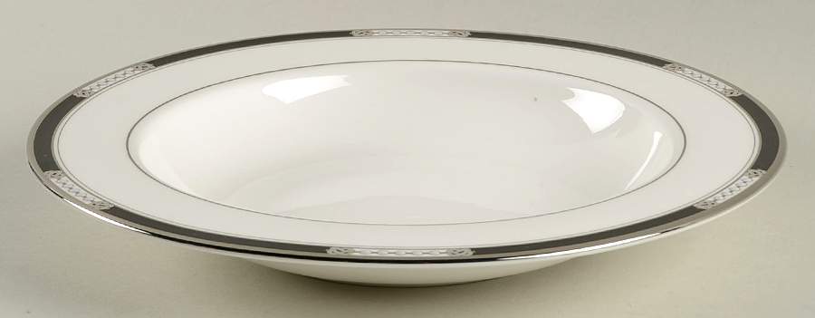 Hancock Platinum White Large Rim Soup Bowl by Lenox-1