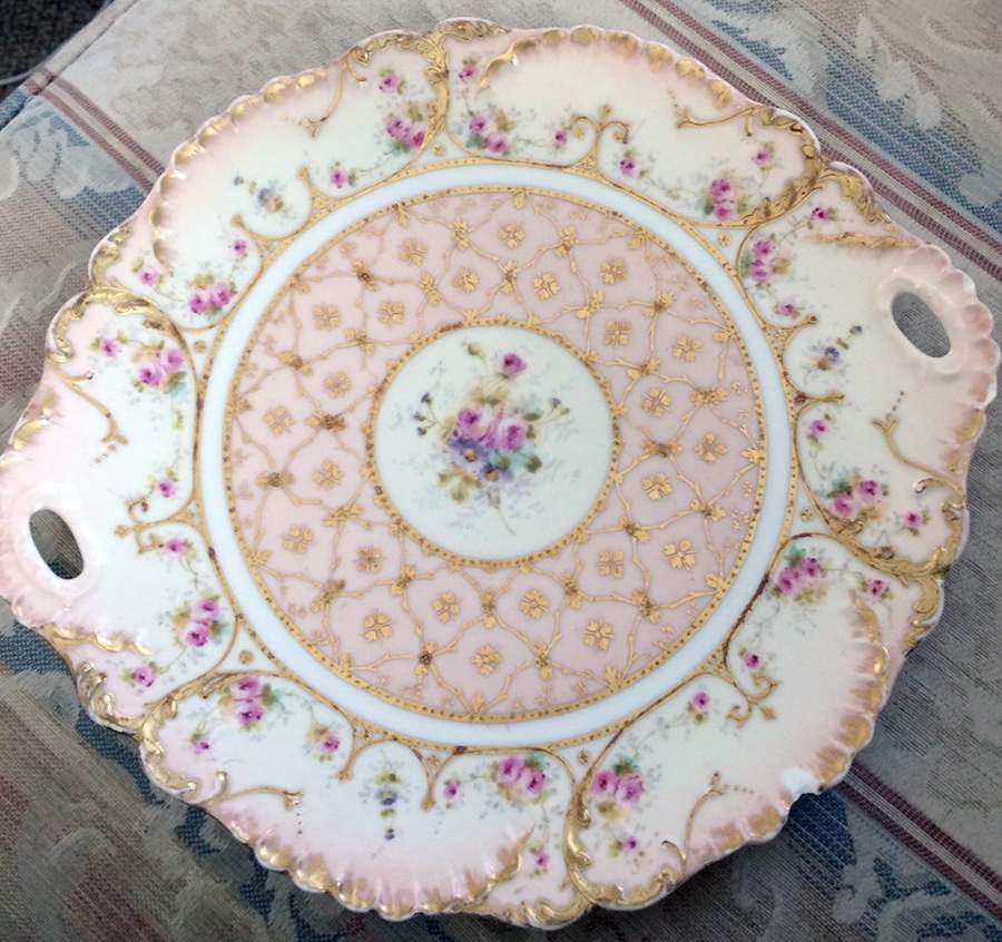 LSS295 Handled Cake Plate by Lazarus Straus & Sons-1