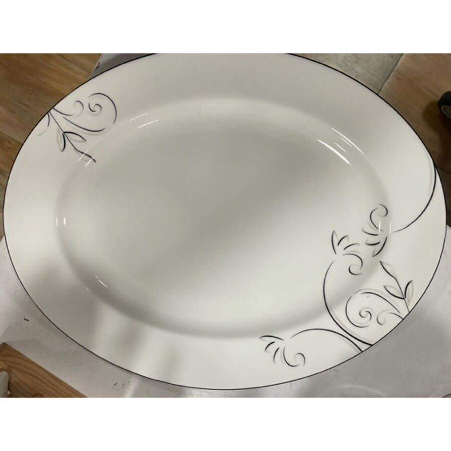 Viola 14" Oval Serving Platter by Lorren Home Trends-1