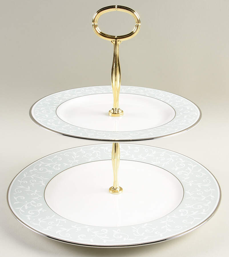 Opal Innocence Blue 6 5/8"-10"  2 Tiered Serving Tray (Dp, Sp) HC by Lenox-1