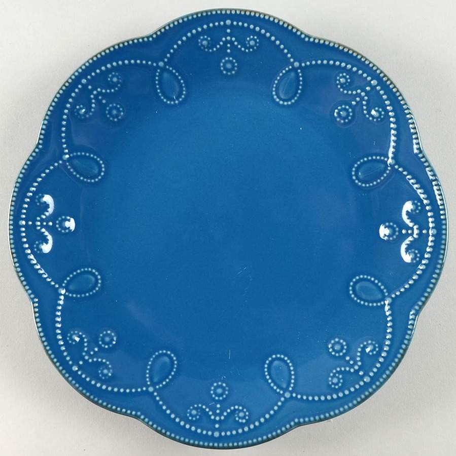 French Perle-Marine Blue Accent Luncheon Plate by Lenox-1