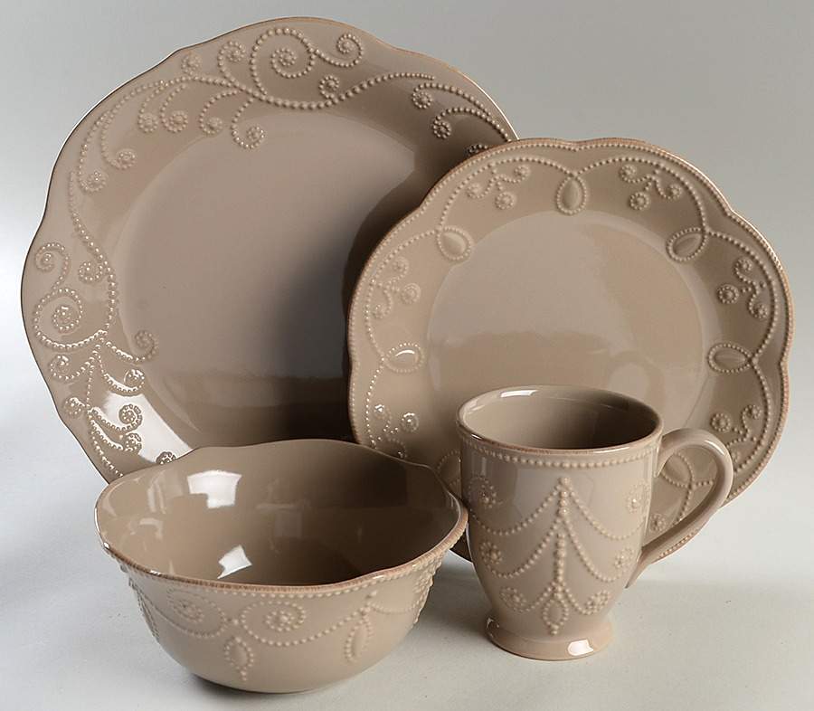 French Perle Latte Tan 16 Piece Set by Lenox-1