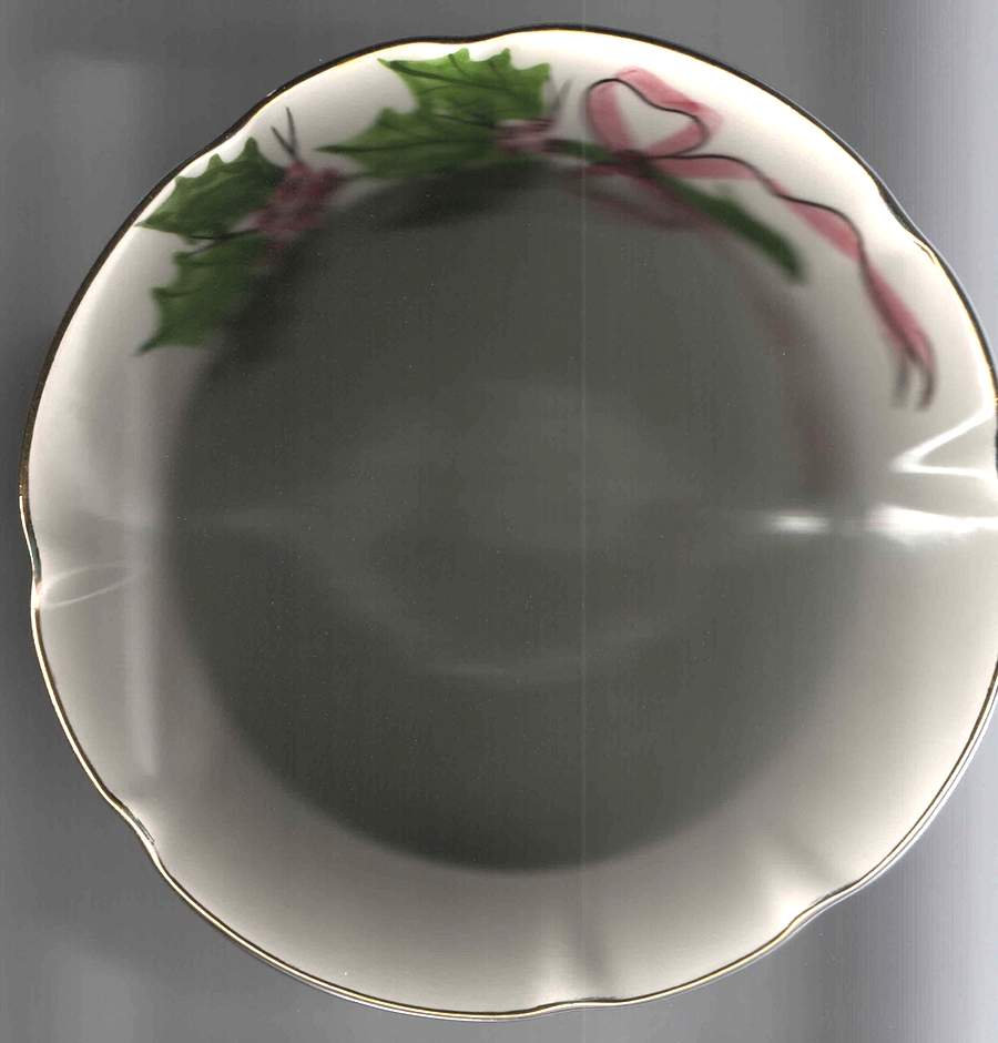 Holly (Gold Trim) Square Dinner Plate by Los Angeles-1