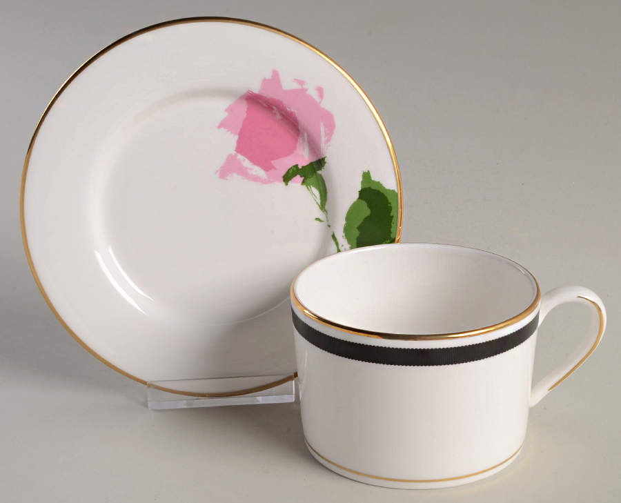 Rose Park Flat Cup & Saucer Set by Lenox-1
