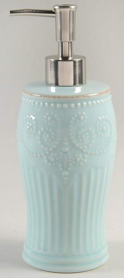 French Perle Groove Ice Blue Lotion Dispenser by Lenox-1
