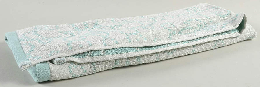 French Perle Groove Ice Blue Cloth Hand Towel by Lenox-1