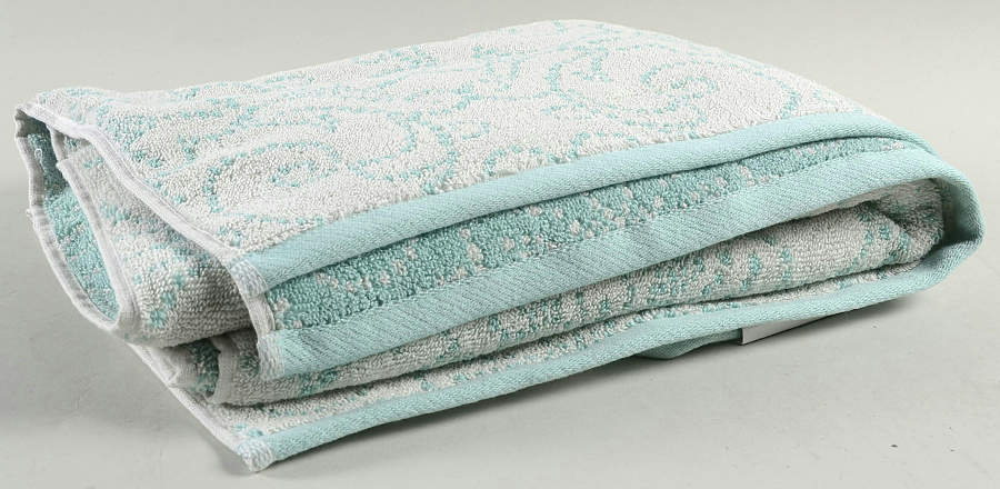 French Perle Groove Ice Blue Bath Towel by Lenox-1