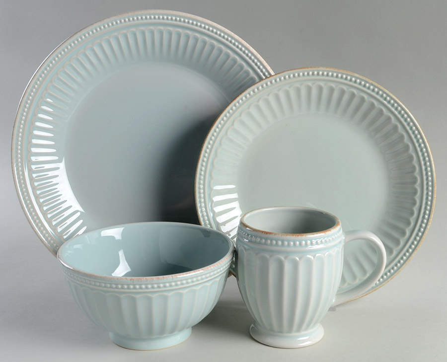 French Perle Groove Ice Blue 4 Piece Place Setting by Lenox-1