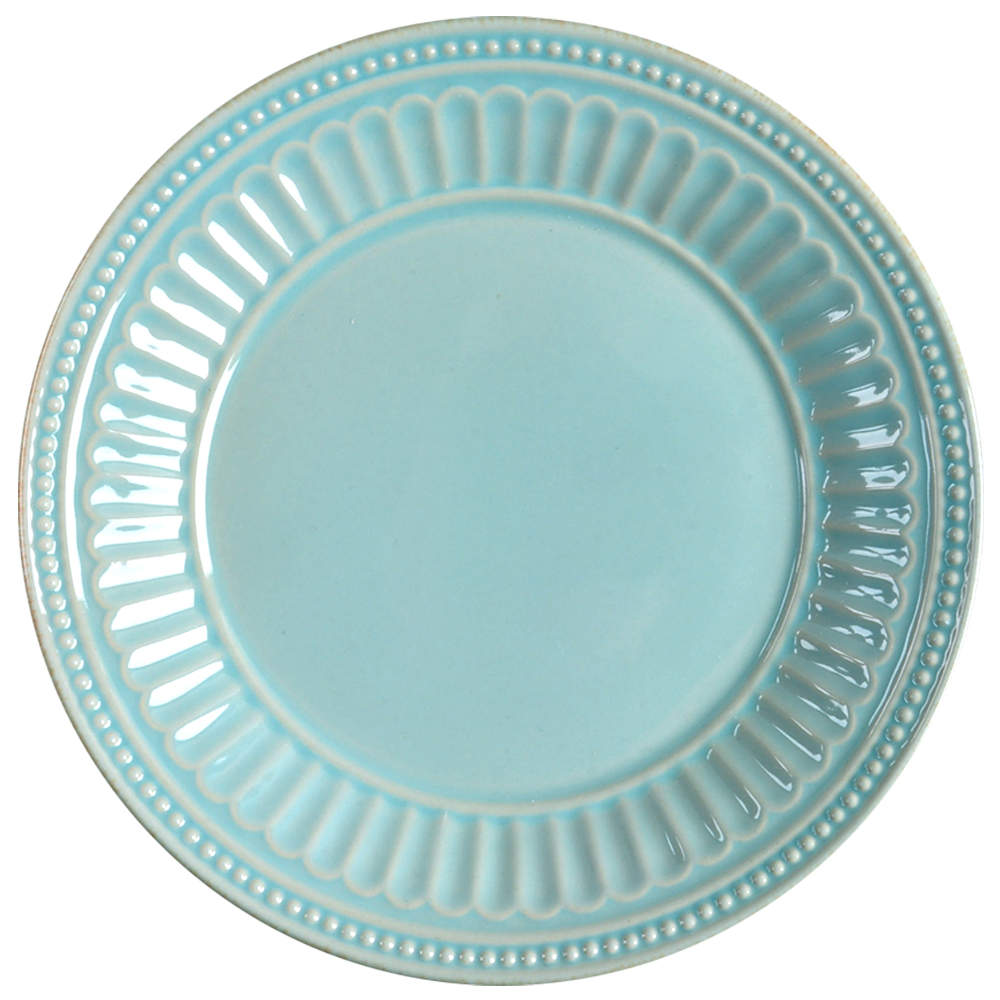 French Perle Groove Ice Blue Salad/Dessert Plate by Lenox-1