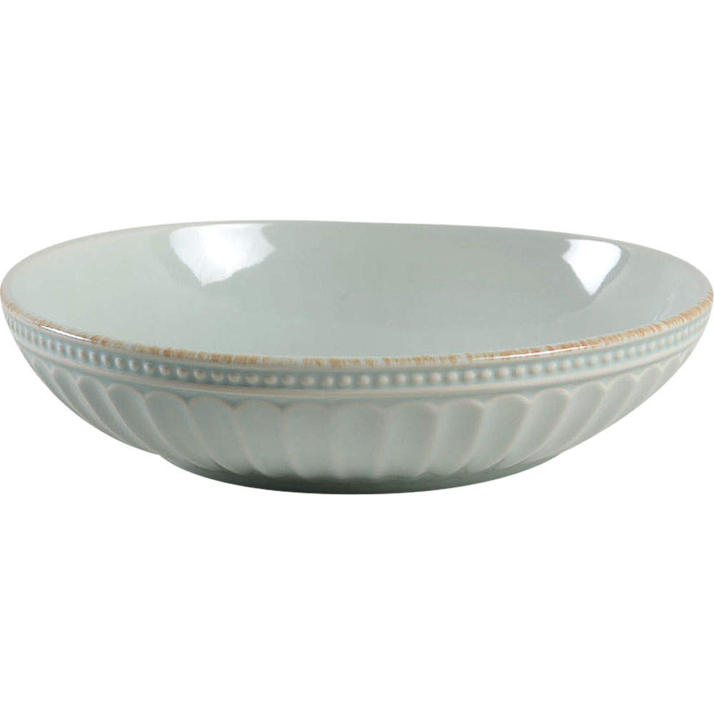 French Perle Groove Ice Blue 8" Individual Pasta Bowl by Lenox-1