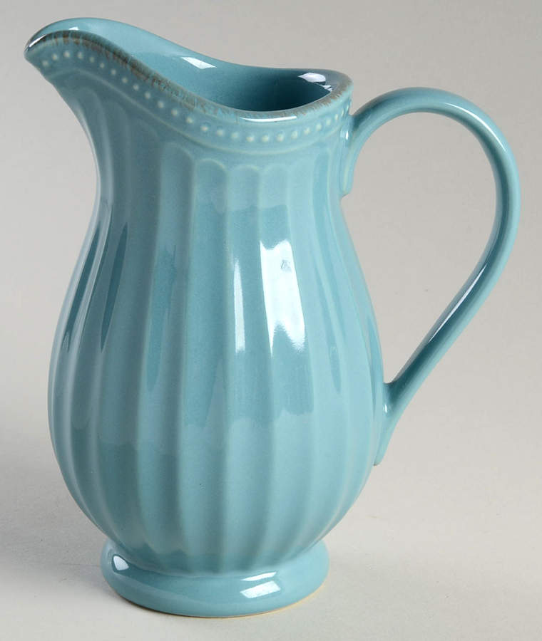 French Perle Groove Bluebell 16 Oz Pitcher by Lenox-1