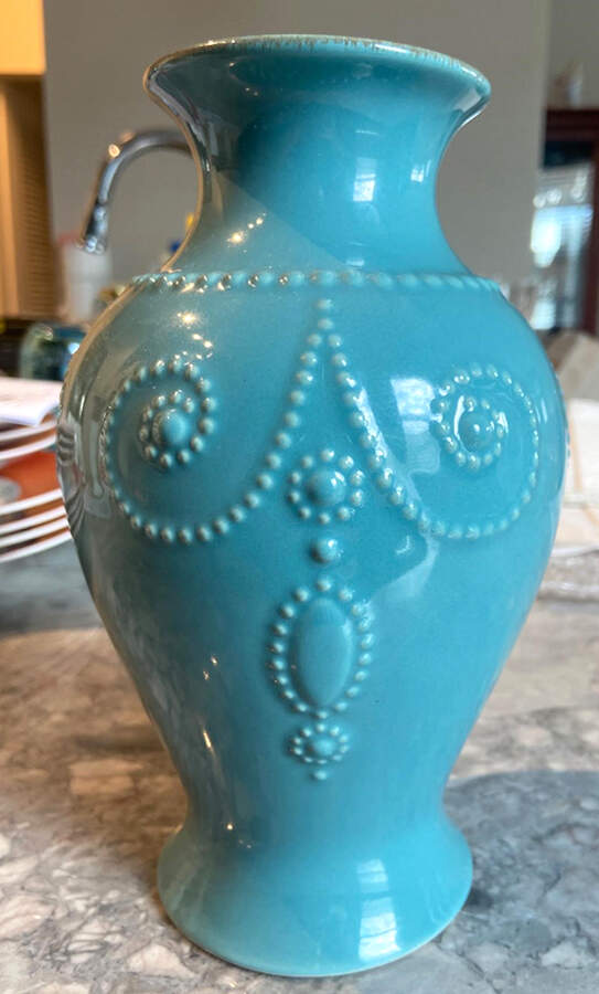 French Perle Groove Peacock Bouquet Vase by Lenox-1