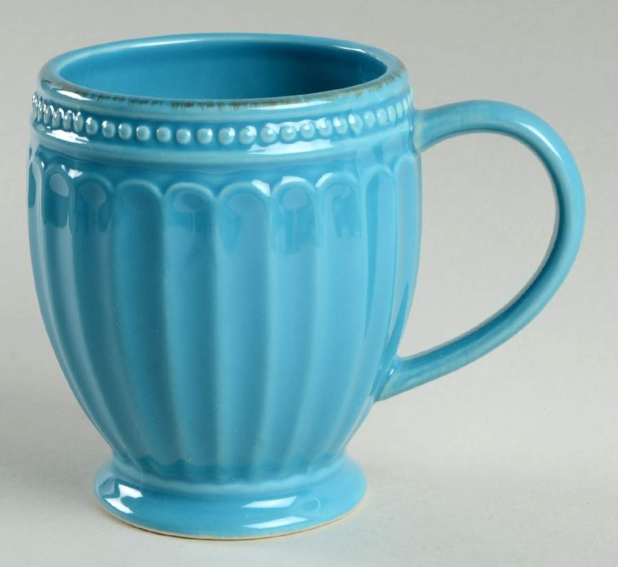 French Perle Groove Peacock Mug by Lenox-1