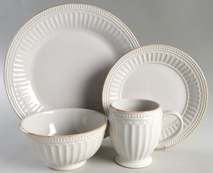 French Perle Groove White 4 Piece Place Setting by Lenox-1