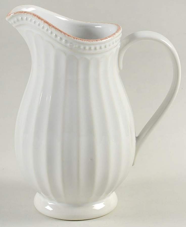 French Perle Groove White 16 Oz Pitcher by Lenox-1