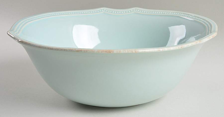 French Perle Bead Ice Blue 10" Round Serving Bowl by Lenox-1