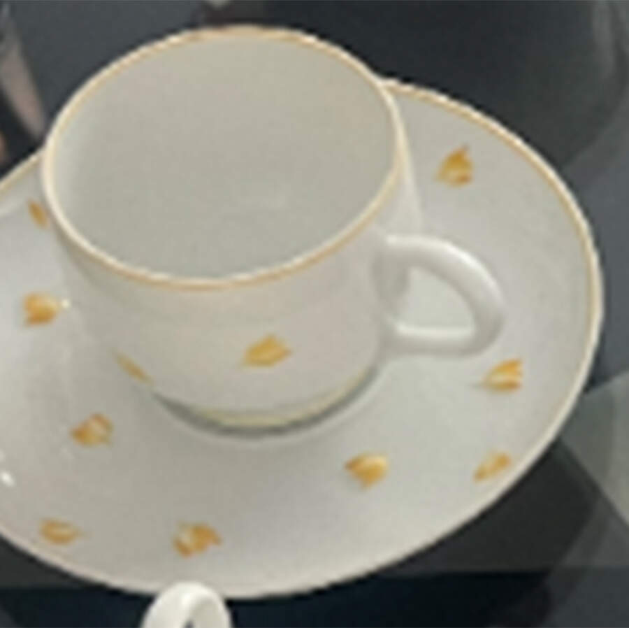 Muguet Yellow Footed Cup & Saucer Set by Lalique-1