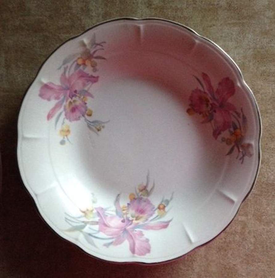 Orchid Coupe Soup Bowl by Limoges-American-1