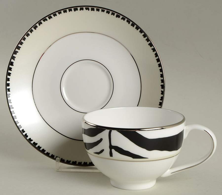 Zebras Platinum Footed Cup & Saucer Set by Lenox-1