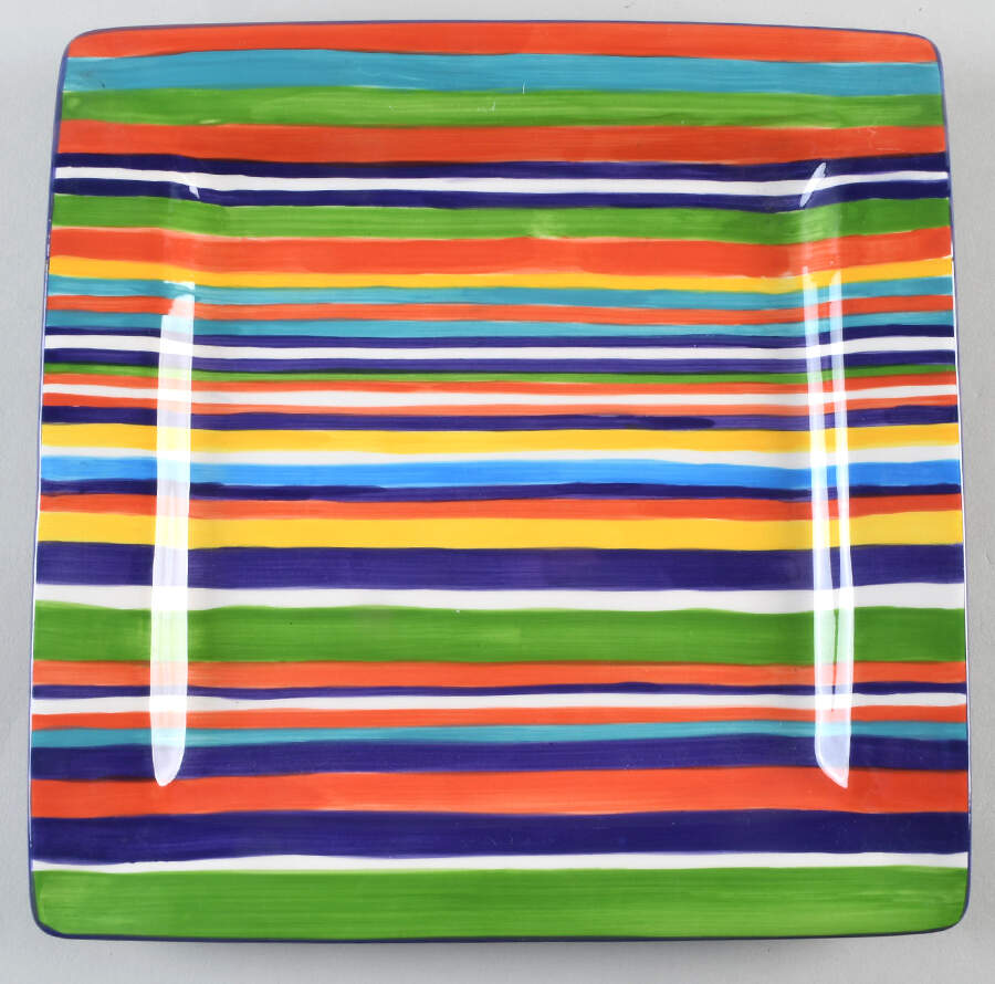 Stripe Galore 11" Square Tray by Living Art-1
