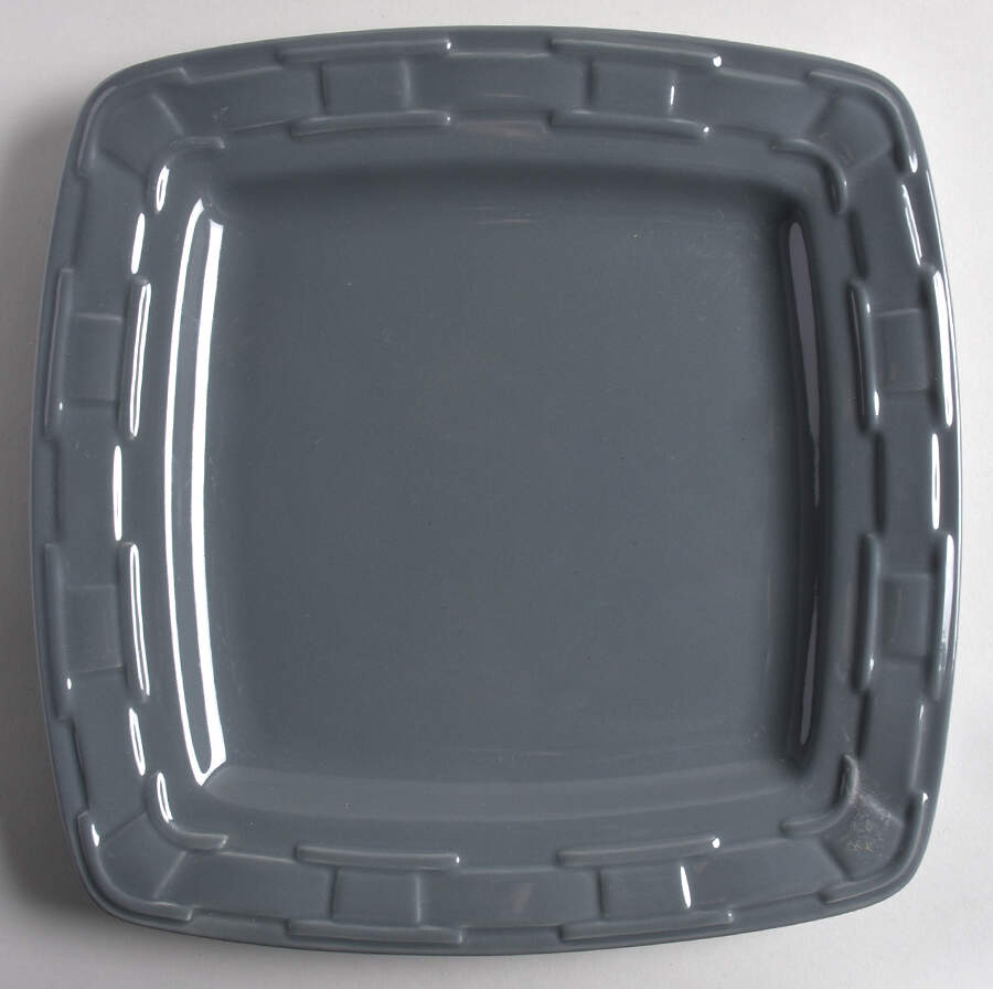 Woven Traditions-Pewter Gray Square Dinner Plate by Longaberger-1