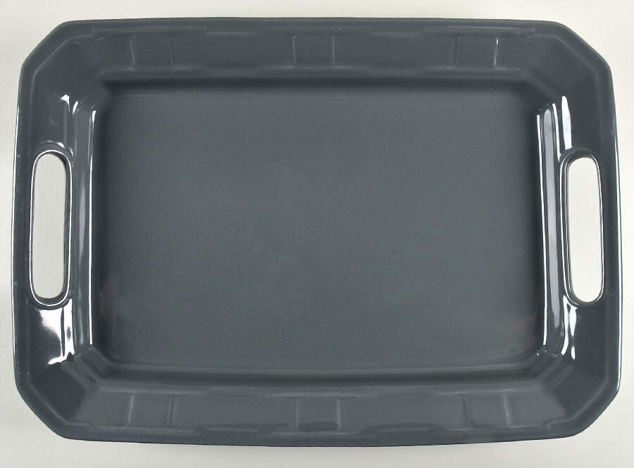 Woven Traditions-Pewter Gray 17" Handled Tray by Longaberger-1