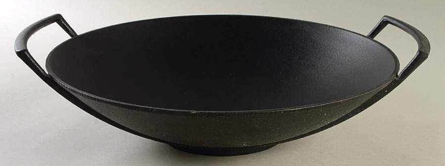 Black 14" Cast Iron Wok No Glass Lid by Le Creuset-1
