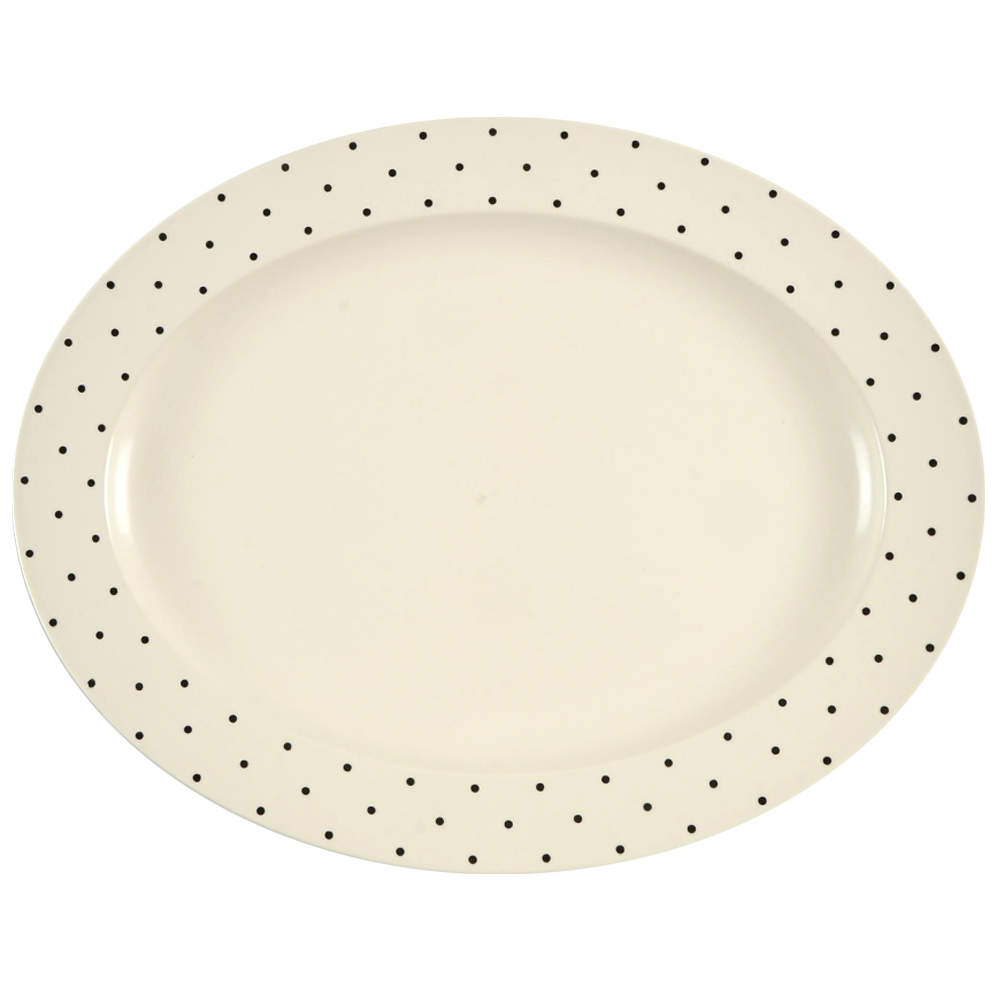 Larabee Dot Cream 16" Oval Serving Platter by Lenox-1