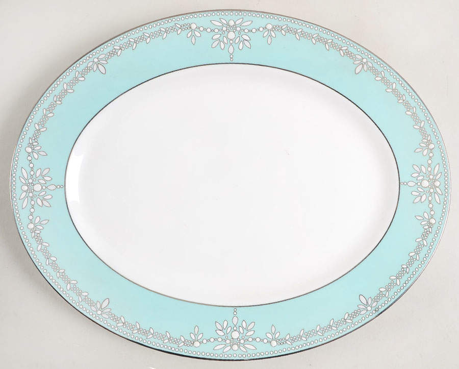 Empire Pearl Turquoise 13" Oval Serving Platter by Lenox-1