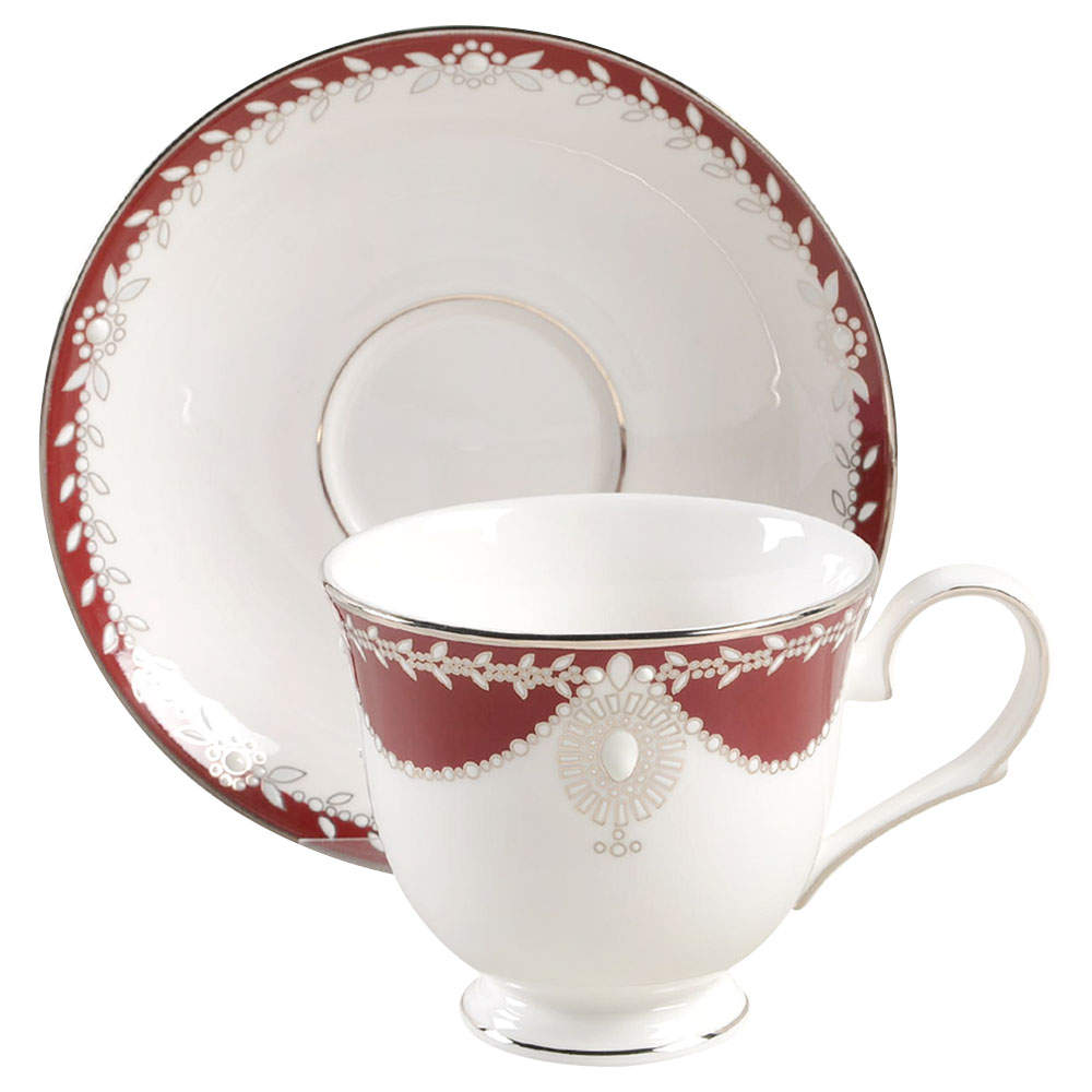 Empire Pearl Wine Footed Cup & Saucer Set by Lenox-1